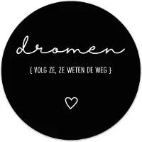Label2X Muurcirkel dromen zwart