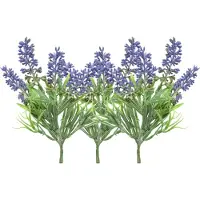 Everlands kunstbloemen tak lavendel - 3x - paars - D7 x H26 cm