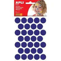 APLI Kids stickers, cirkel diameter 20 mm, blister met 180 stuks, blauw - 8 stuks