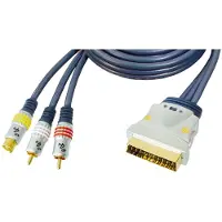 MaxTrack Premium S-VHS en Tulp 2x RCA (m) - Scart (m) IN / OUT kabel - 10 meter