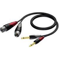 Procab CLA708 2x XLR (m) - 2x 6,35mm Jack (m) audiokabel - 3 meter
