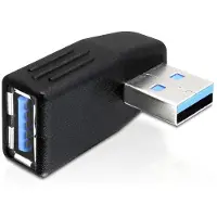DeLOCK USB-A (m) - USB-A (v) haakse adapter - haaks naar links - USB3.0 / zwart