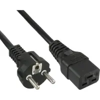 InLine Voedingskabel 16A, type F recht naar IEC connector IEC320/C19, 1m