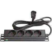 GOOD CONNECTIONS 10'' stekkerdoos - IEC C14 - 4x CEE 7/3 - zonder schakelaar / zwart - 1,8 meter