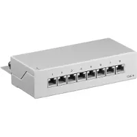 Goobay Patchpaneel | Cat6 S/FTP | 8 poorten (Desktop, Grijs)