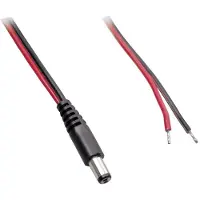 BKL DC plug (m) 5,5 x 2,5mm stroomkabel met open einde - max. 3A / zwart/rood - 2 meter