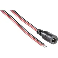 BKL DC plug (v) 5,5 x 2,1mm stroomkabel met open einde - max. 10A / zwart/rood - 2 meter