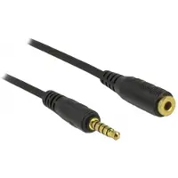 DeLOCK 3,5mm Jack 5-polig stereo audio verlengkabel / zwart - 0,50 meter