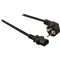 Nedis Stroomkabel | Type F (CEE 7/7) Male | IEC-320-C13 | Gehoekt | Recht | Vernikkeld | 5.00 m | Rond | PVC | Zwart | Label - CEGL10015BK50