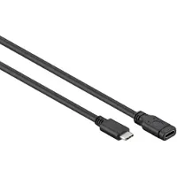 Goobay USB-C naar USB-C verlengkabel - USB3.0 - tot 20V/3A / zwart - 1 meter