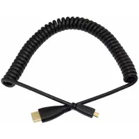 Coretek Micro HDMI - HDMI spiraalkabel - versie 1.4 (4K 30Hz) - 2 meter
