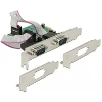 DeLOCK PCIe RS232 Kaart – Seriële Uitbreidingskaart – 2x 9‑pins SUB‑D – Low Profile – Dual Poort