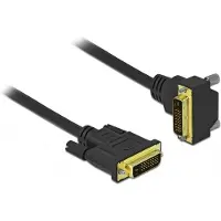 DeLOCK DVI-D Dual Link monitor kabel - 1x haaks - verguld / zwart - 1 meter