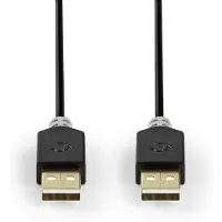 Nedis USB naar USB kabel - USB2.0 - tot 2A / zwart - 2 meter