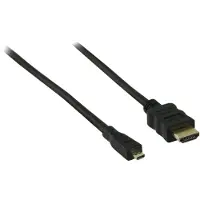 S-Impuls Micro HDMI - HDMI kabel - versie 1.4 (4K 30Hz) - verguld / zwart - 3 meter