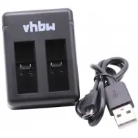 VHBW Camera duo acculader compatibel met GoPro Hero (2018), Hero5, Hero6 en Hero7 accu's (Micro USB)