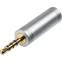 BKL 3,5mm Jack 4-polig (m) - 3,5mm Jack 3-polig (v) adapter / metaal verguld