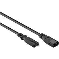 VHBW C7 - C8 stroom verlengkabel - 2x 0,75mm / zwart - 3 meter