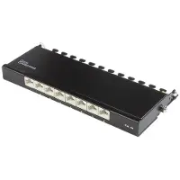 GOOD CONNECTIONS CAT6a Gigabit Desktop Patch Panel 0,5U met 8 poorten - afgeschermd / zwart