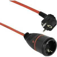 MaxTrack CEE 7/7 - CEE 7/3 stroom verlengkabel met vergrendelbaar contact - 3x 1,50mm / oranje - 10 meter