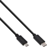 S-Conn USB Micro B naar USB-C snellaadkabel - USB2.0 - tot 3A / zwart - 1,8 meter