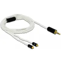 DeLOCK Premium 2,5mm Jack 4-polig naar 2x MMCX kabel compatibel met Sennheiser IE 800 - 1,2 meter