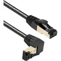 MaxTrack S/FTP CAT8.1 40 Gigabit netwerkkabel haaks naar boven / recht / zwart - LSZH - 3 meter