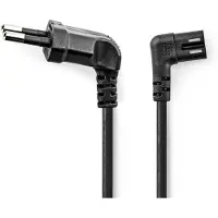 Nedis C7 (haaks) - CEE 7/16 (haaks) stroomkabel - 2x 0,75mm / zwart - 3 meter