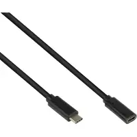 Alcasa USB-C naar USB-C verlengkabel - USB3.2 (tot 10 Gbit/s) - PD tot 20V/5A - video tot 4K 60Hz / zwart - 0,50 meter