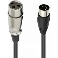 Dolphix DIN 5-pins (m) - XLR (v) kabel / zwart - 0,50 meter