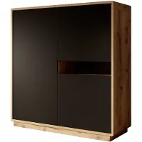 Meubella | Opbergkast eiken mat zwart 121x40x125