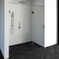 Brauer Void Nis Draaideur 2-delig 180x200cm Greep Zijkant - Geborsteld RVS PVD - Veiligheidsglas - Douche, Douchedeuren - 8720359360328