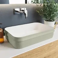 Mondiaz arvo waskom solid surface 55 cm kleur army /talc