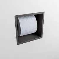 Mondiaz Easy Toiletrolhouder CUBE 160 solid surface 16x16cm kleur Dark grey. Geschikt voor op en inbouw.