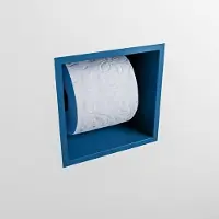Mondiaz easy toiletrolhouder cube 160 solid surface 16x16 cm kleur jeans. Geschikt voor op en inbouw.