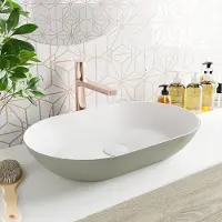 Mondiaz onni waskom solid surface 55 cm kleur army /talc