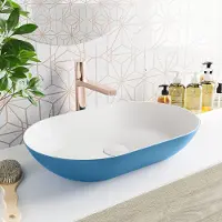 Mondiaz ONNI Waskom solid surface 55cm kleur Jeans / Talc