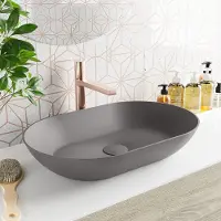 Mondiaz ONNI Waskom solid surface 55cm kleur DarkGrey / DarkGrey