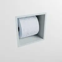 Mondiaz easy toiletrolhouder cube 160 solid surface 16x16 cm kleur clay. Geschikt voor op en inbouw.