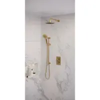 Brauer Gold Edition complete inbouw regendouche met 3 standen handdouche, gebogen wandarm, glijstang en hoofddouche 20cm set 45 messing geborsteld PVD