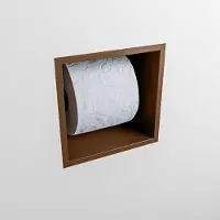 Mondiaz easy toiletrolhouder cube 160 solid surface 16x16 cm kleur rust. Geschikt voor op en inbouw.