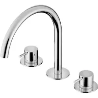 Hotbath Cobber inbouw wastafelmengkraan 3-gats CB033 geborsteld nikkel