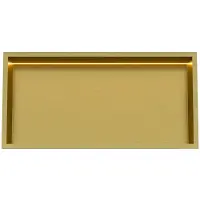 Saniclear Lucio inbouwnis met LED verlichting 60x30cm geborsteld messing PVD
