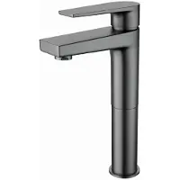 Aloni verhoogde wastafelkraan gunmetal grijs
