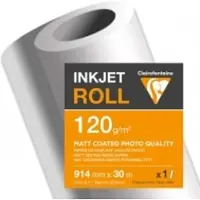 Clairefontaine Inkjet plotterrol, (B)914 mm x (L)30 m (120 g/m²)