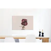 MuchoWow Wanddecoratie Metaal - Aluminium Schilderij Industrieel - Bloemen - Rood - Rozen - Groen - 60x40 cm - Dibond - Foto op aluminium - Industriële muurdecoratie - Voor de woonkamer/slaapkamer
