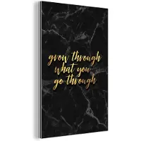 MuchoWow Wanddecoratie Metaal - Aluminium Schilderij Industrieel - Quotes - Motivatie - Goud - Marmer - 100x150 cm - Dibond - Foto op aluminium - Industriële muurdecoratie - Voor de woonkamer/slaapkamer