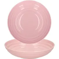 Forte Plastics PlasticForte Rond bord/camping - 4x - diep bord - D19 cm - oud roze - kunststof - soepborden - Diepe borden