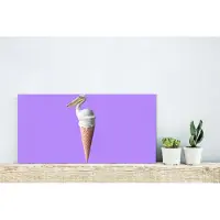MuchoWow Wanddecoratie Metaal - Aluminium Schilderij Industrieel - IJs - Vogel - Pelikaan - Wit - IJshoorn - 40x20 cm - Dibond - Foto op aluminium - Industriële muurdecoratie - Voor de woonkamer/slaapkamer