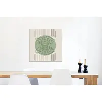 MuchoWow Wanddecoratie Metaal - Aluminium Schilderij Industrieel - Cirkel - Lijnen - Abstract - Groen - 50x50 cm - Dibond - Foto op aluminium - Industriële muurdecoratie - Voor de woonkamer/slaapkamer
